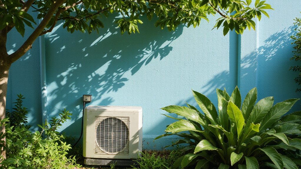 Air conditioner running in a modern home during summer to improve cooling efficiency