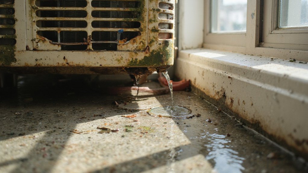 Frozen AC evaporator coils causing water leakage inside the house