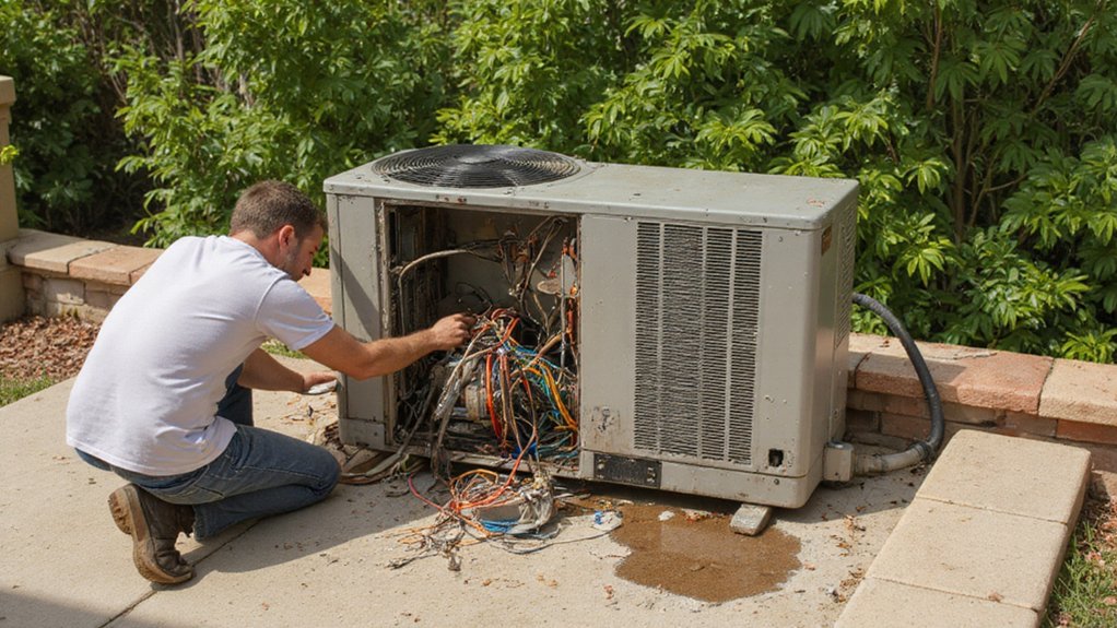 Air conditioner showing signs of trouble like weak airflow and uneven cooling in a home