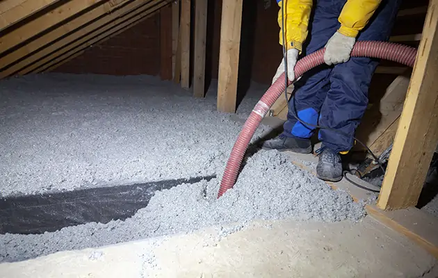 Attic insulation installation