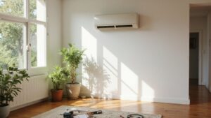 Ductless mini-split AC system installed in a home