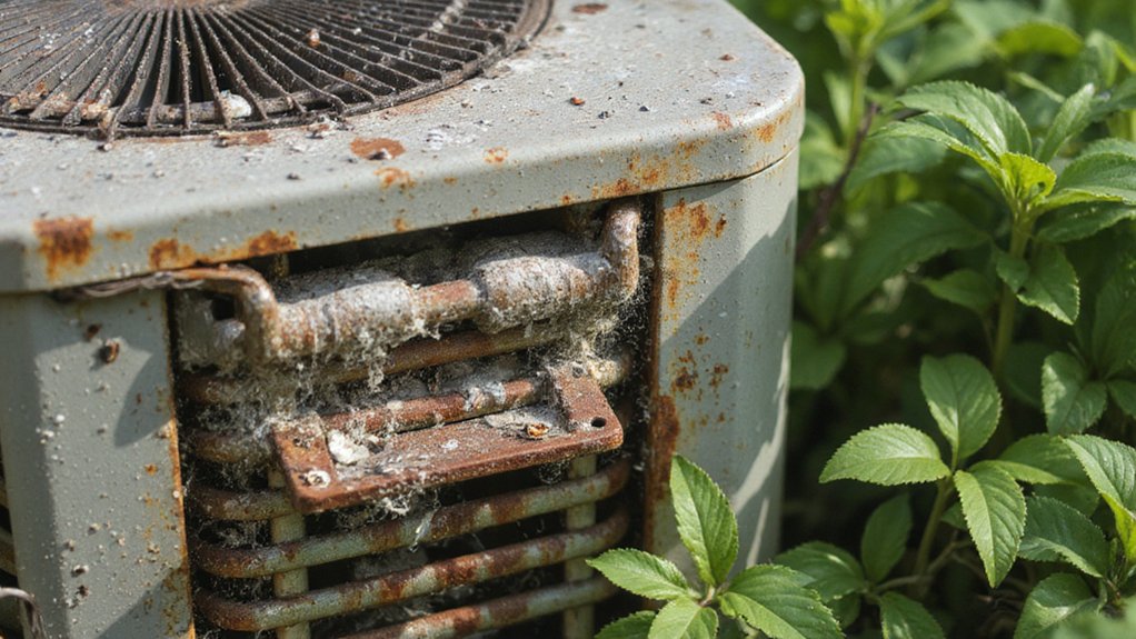 Technician cleaning AC unit to maintain performance and prevent breakdowns